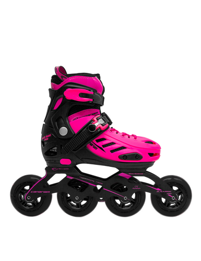 Patin Roller en linea  Canariam ajustable Black Magic Pro Plus 80MM fucsia